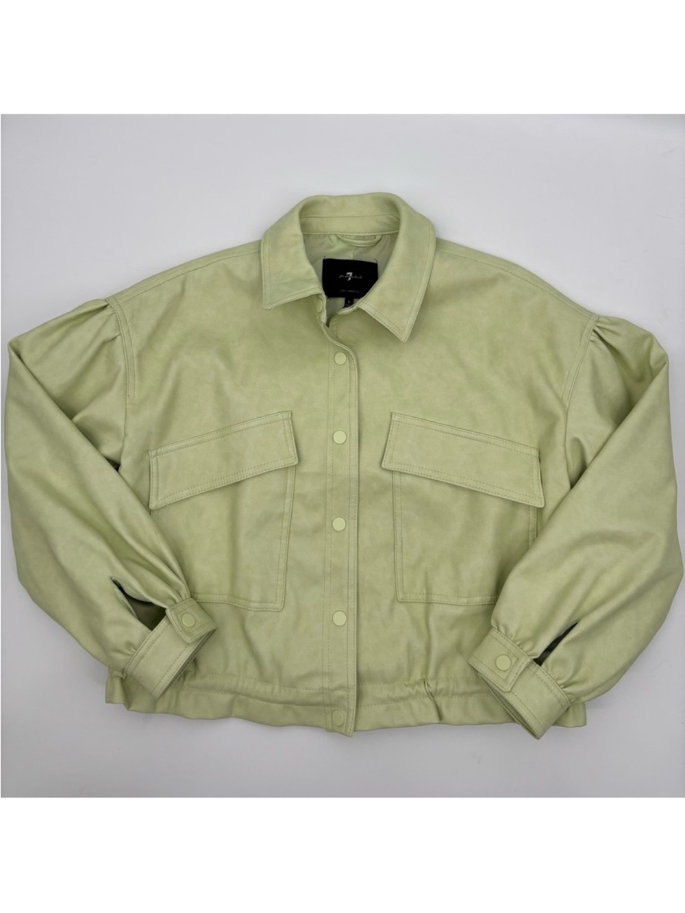 NEW WITH TAGS — retail $198
7 For All Mankind vegan faux leather shirt jacket